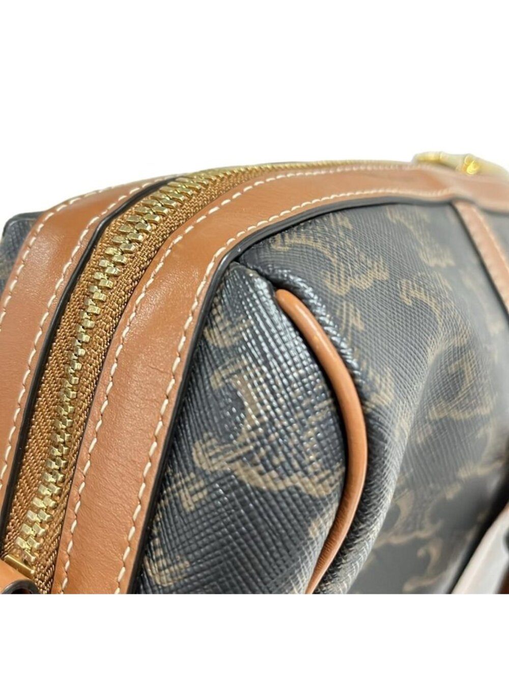 Celine Boston Bag Black Brown Leather - Picture 14 of 15